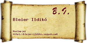 Bleier Ildikó névjegykártya